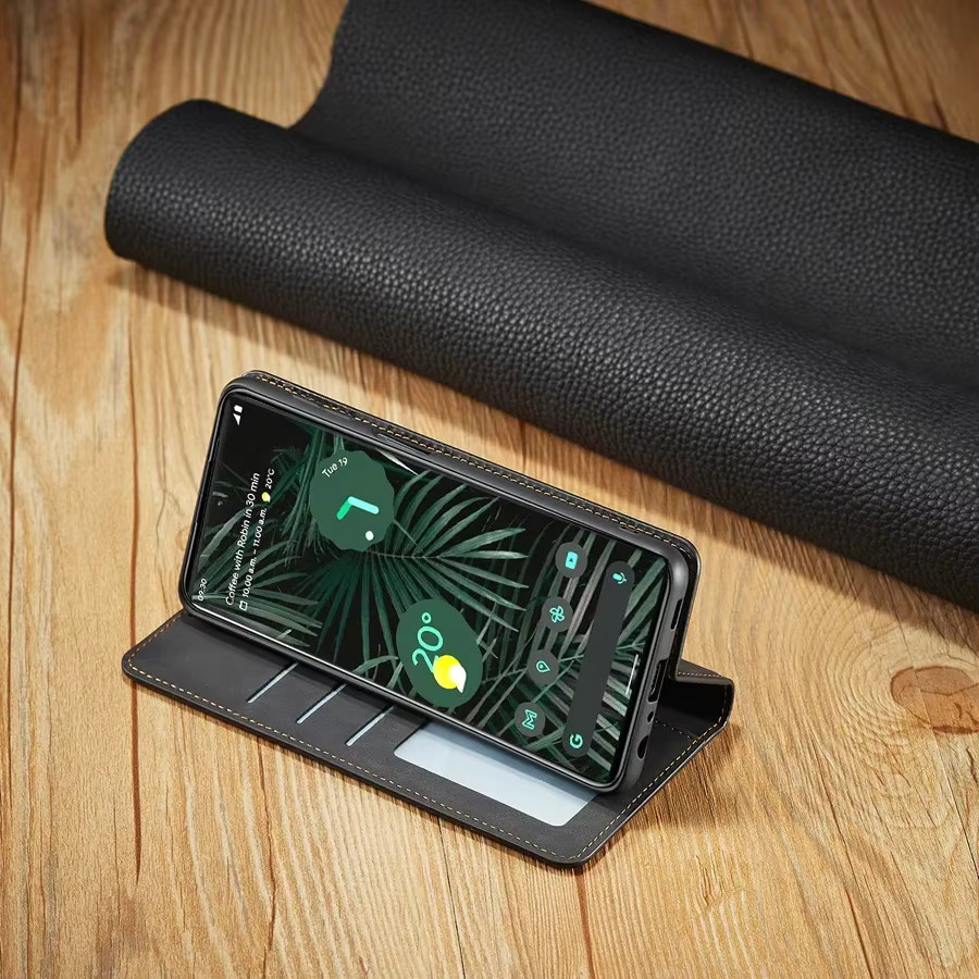Leder-Brieftasche magnetische Flip-Hülle für Google Pixel 6 und Google Pixel 6 Pro in Schwarz oder Blau - Bild 2