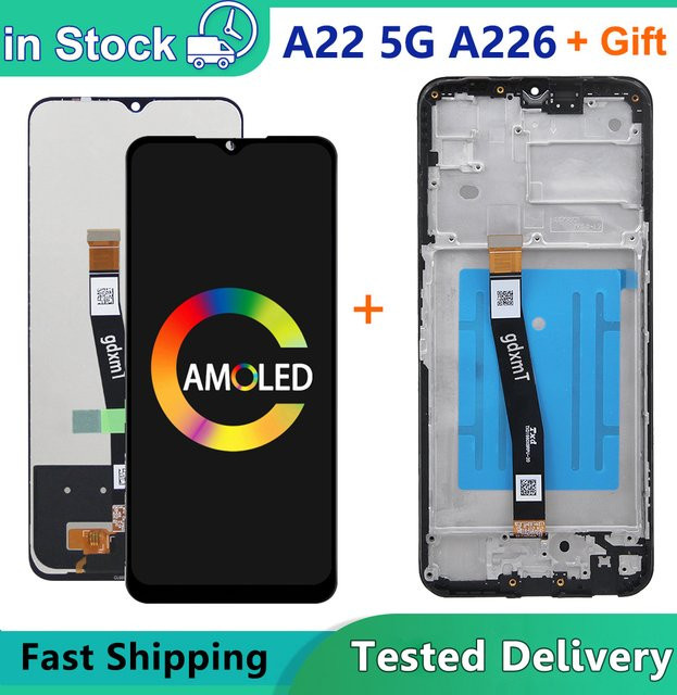 Samsung A22 5G LCD Display mit Touchscreen Digitizer Montage in Schwarz, 6.6 Zoll - Bild 1