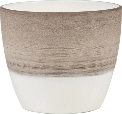 Scheurich Übertopf 950 Espresso Cream in Beige und Braun mit Kratzoptik im Landhausstil, Durchmesser: 16 cm