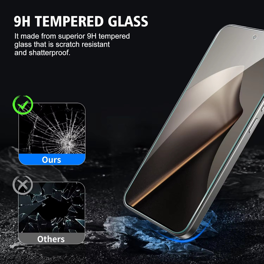 Xiaomi 15T Pro Displayschutzfolie aus gehärtetem Kristallglas mit 9H Härtegrad und HD-Qualität, transparent - Bild 3