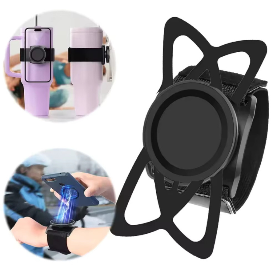 Maerknon Magnetischer Telefonhalter mit Armband und Handschlaufe für Sport und Outdoor, Schwarz - Bild 2