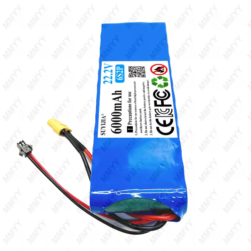 SUYIJIA Lithium-Ionen-Akku 22,2 V 6S2P 6000 mAh mit 20 A BMS in Blau für Elektromotorräder und Campingausrüstung - Bild 3