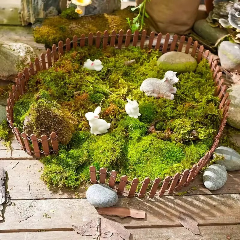 Mini-Zaun aus Holz in Braun als Garten- und Bonsai-Dekoration für dein DIY-Projekt - Bild 4