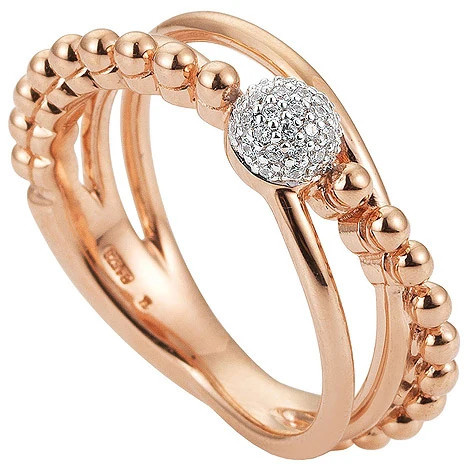 Colfem Ring 585 Roségold, 31 Diamanten, Damen, Ringgröße 58 - Bild 1