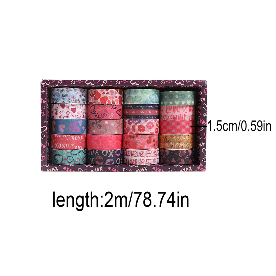 Dekoratives Washi-Tape-Set für Valentinstag und DIY-Projekte, Mehrfarbig - Bild 2