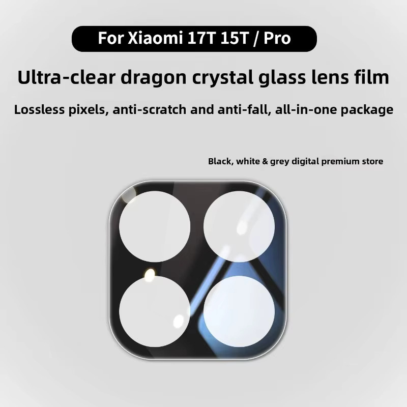 3 Stück 9H 3D HD Objektivschutzfolie aus gehärtetem Glas für Xiaomi 17T und 15T Pro, transparent, kratzfest - Bild 3