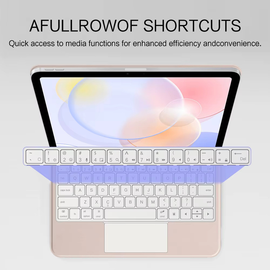 AJIUYU Magnetische Magic Keyboard Hülle für iPad Air 11 M4 M3 M2 und iPad Pro 11 mit Touchpad und Hintergrundbeleuchtung in Weiß - Bild 2