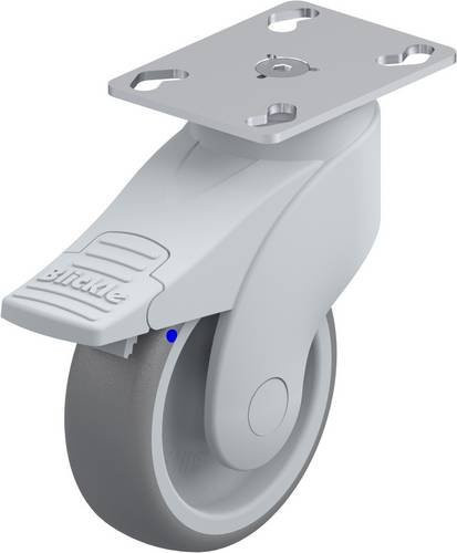 Blickle Lenkrolle LWGX-TPA 101G-FI-PX25 mit Feststeller in Silber und Grau, Rad-Durchmesser: 100 mm, Tragfähigkeit: 100 kg - Bild 1
