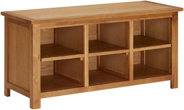 vidaXL Schuhregal aus Eichenholz und MDF in Braun, B/T/H: 90 x 37 x 45 cm - Bild 1