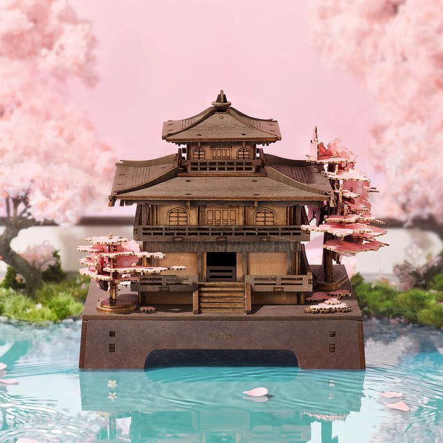 Robotime Sakura-Pavillon, 3D Holzpuzzle, ab 14 Jahren - Bild 1
