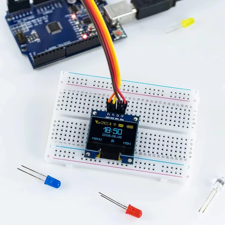 AOKIN 0,96 Zoll OLED-Display-Modul I2C 128x64 SS-D-1306 für Arduino ESP8266 ESP32 in Blau, Blau-Gelb oder Weiß - Bild 3