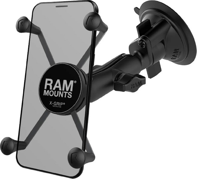 RAM Mounts Universal-Telefonhalter für Auto mit Saugnapf für Windschutzscheibe oder Armaturenbrett in Schwarz, Größe Groß - Bild 1