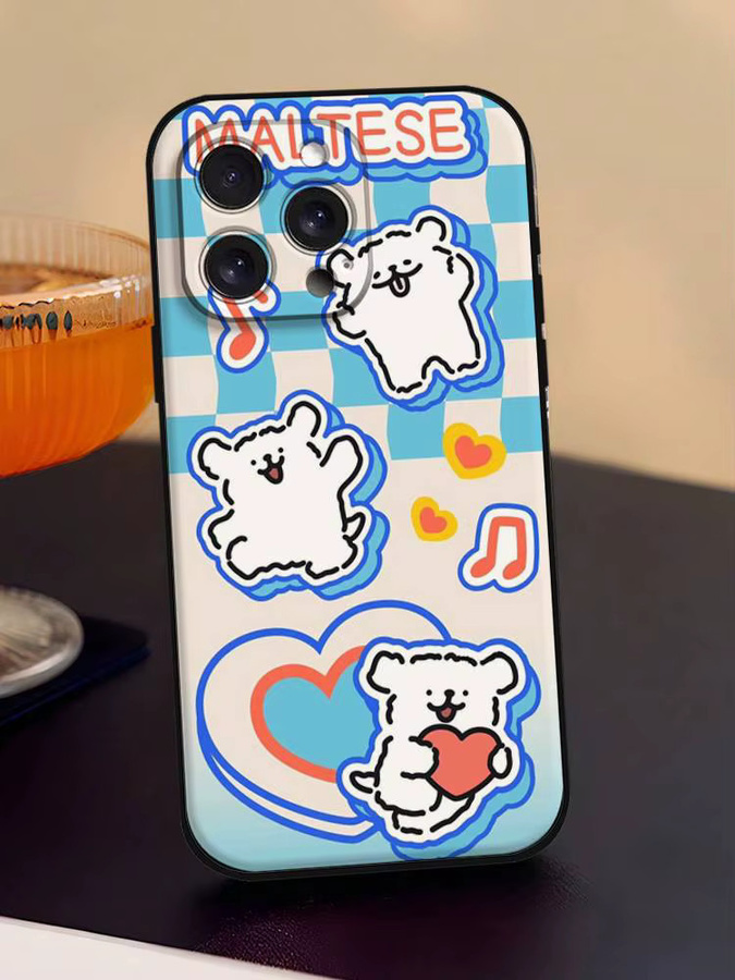 Mesuca Handyhülle mit Cartoon-Malteser Motiv für iPhone 11 bis iPhone 17 Pro Max Plus Mini, TPU-Softcase, Multicolour - Bild 7