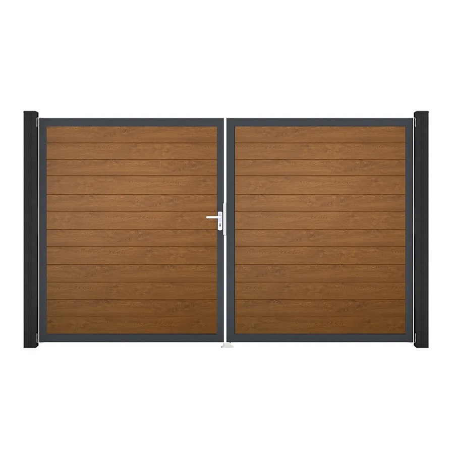 GroJa Tor Basicline Schmal 2-flügelig Golden Oak, B: 306 cm, H: 180 cm, DIN Links - Bild 2
