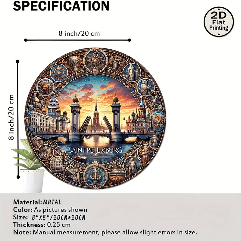 HERMITAGE Metall-Wandkunst Sonnenuntergang-Stadtlandschaft Wanddekoration Höhe: 20,3 cm - Bild 2