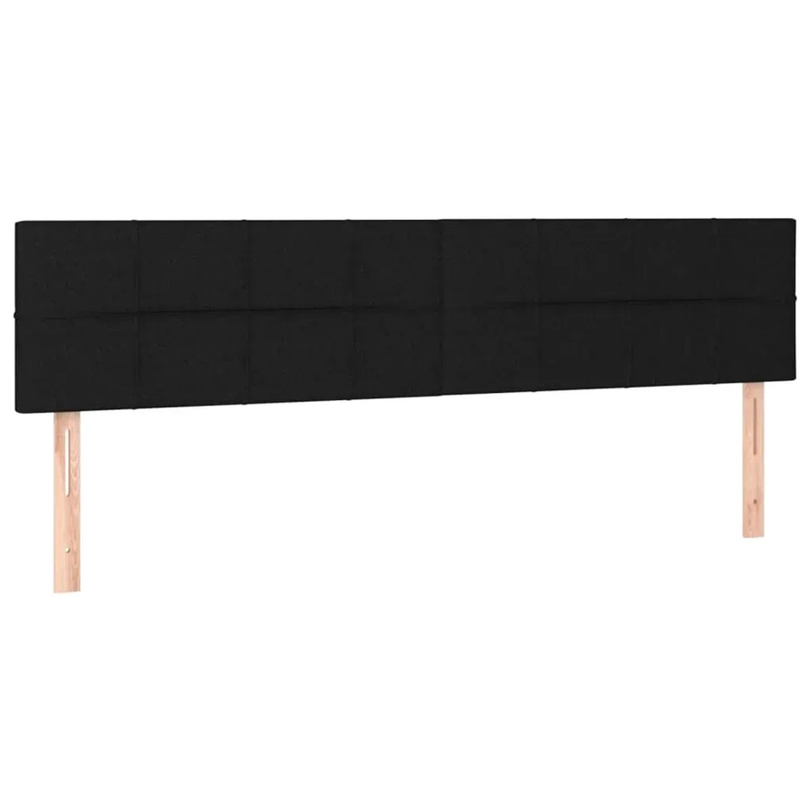 vidaXL LED Kopfteil in Schwarz mit integrierter Beleuchtung und USB-Ladeanschluss, Stoff, B: 200 cm, H: 78-88 cm - Bild 2