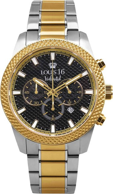 Louis XVI Chronograph, Edelstahl, Quarz, 48 mm, Herren, Schwarz - Bild 1