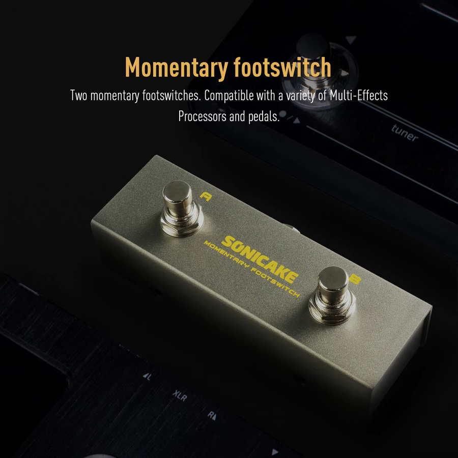SONICAKE Momentary Footswitch QFS-10 A/B Dual-Wege-Fußschalter mit TRS-Kabel in Silber - Bild 2