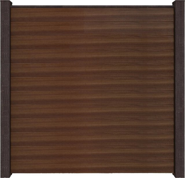 GroJa Steckzaun Solid Quadratisch BPC in Walnuss, B/H: 180 x 180 cm, Tiefe: 1,9 cm - Bild 1