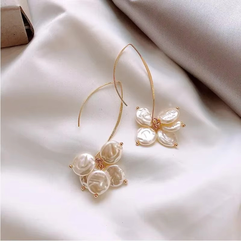 LENNIK Blumenohrringe, Gold, Perle, Damen - Bild 2