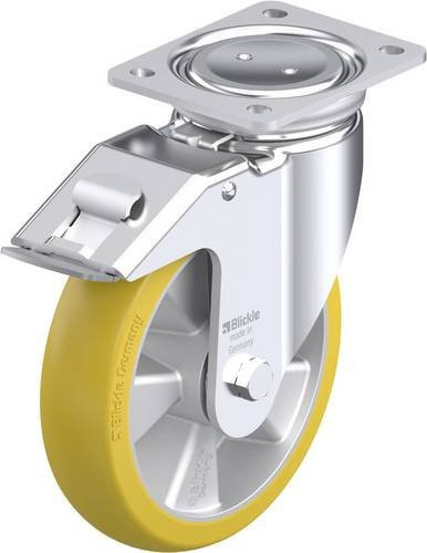 Blickle LUH-ALTH 200K-FI-CO Stahlblech-Lenkrolle in Silber und Gelb mit 200 mm Rad-Durchmesser und 800 kg Tragfähigkeit - Bild 1