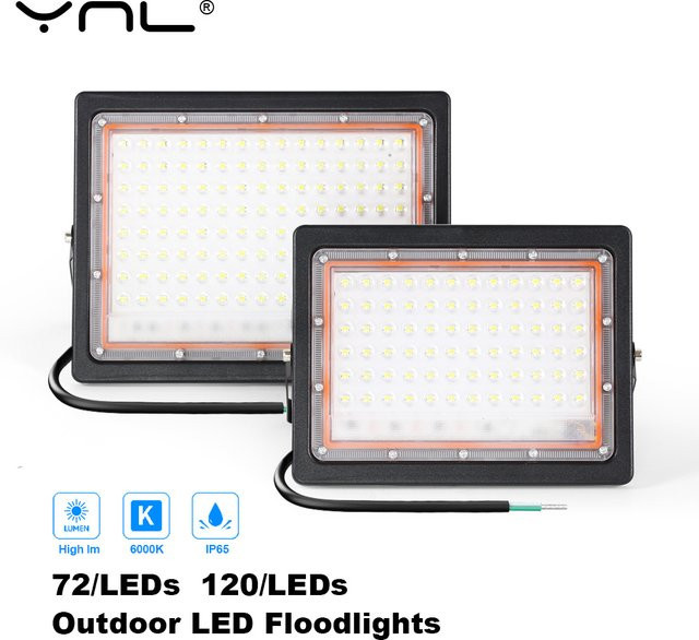 YNL LED-Flutlicht IP65 Wasserdicht mit 120 LEDs in Schwarz - Bild 1