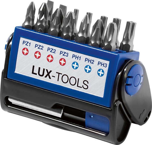 LUX-TOOLS Bit-Set 15-teilig aus Edelstahl in Blau - Bild 1