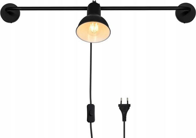 NETTLIFE Wandleuchte im Industrial Vintage Design aus Metall, Schwarz, E27, verstellbar - Bild 1