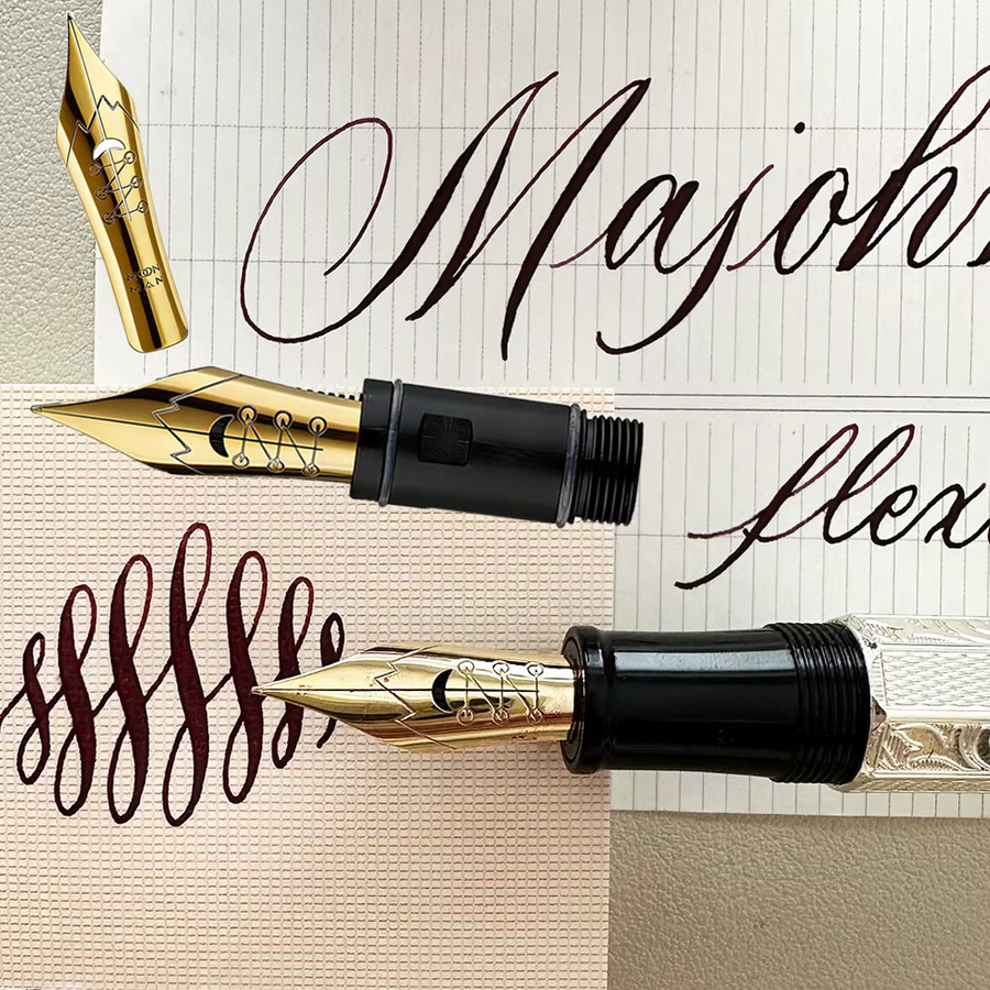 MAJOHN Solf Flex Nib Griffstück Nr. 6 mit Kupferstich für P136 P137 P138 P139 Füllfederhalter in Gold - Bild 2