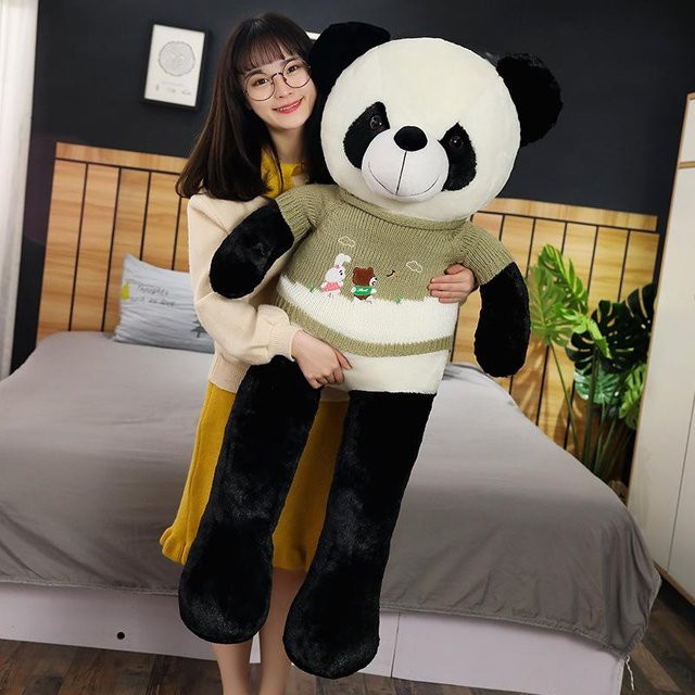 Panda Plüschtier Stoffpuppe, Schwarz-Weiß, 60cm - Bild 1