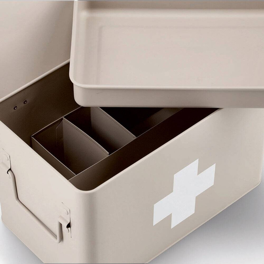 Zeller Medizinbox aus Metall in Beige, B/T/H: 21 x 20 x 32 cm - Bild 2
