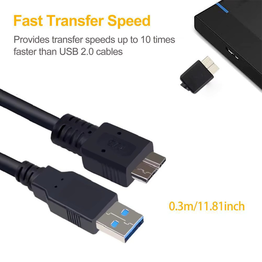 Western Digital USB 3.0 Micro B Datenkabel für externe Festplatten, Schwarz - Bild 5