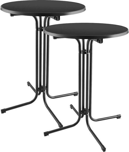 tectake Stehtisch Eren Rund mit Tischhusse Schwarz B/T/H: 90 x 90 x 110 cm - Bild 2