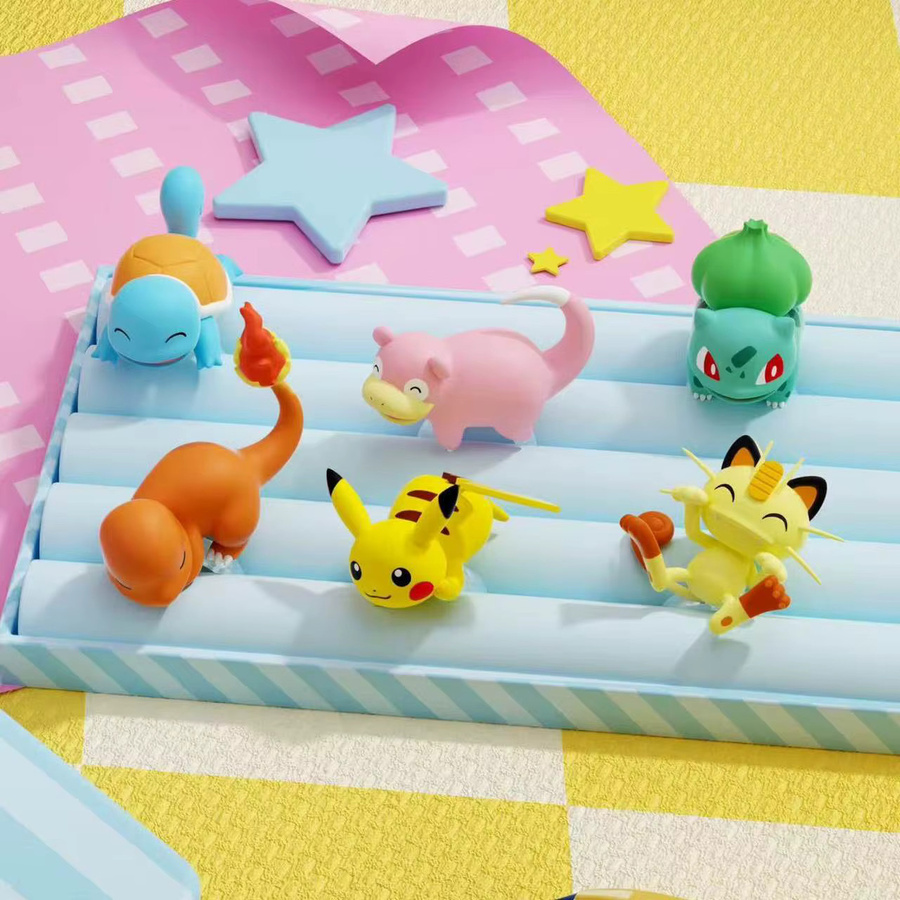 LANGBOWANG Pokemon Actionfiguren, Pikachu Bulbasaur Squirtle, Kunststoff - Bild 2