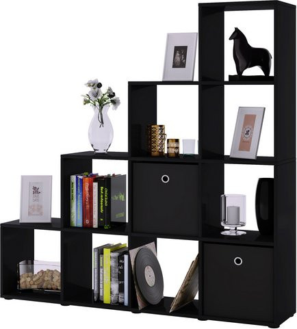 VCM Regal Napoli in Schwarz aus Holzwerkstoff, B: 29 cm, H: 138,5 cm, T: 142,5 cm - Bild 1