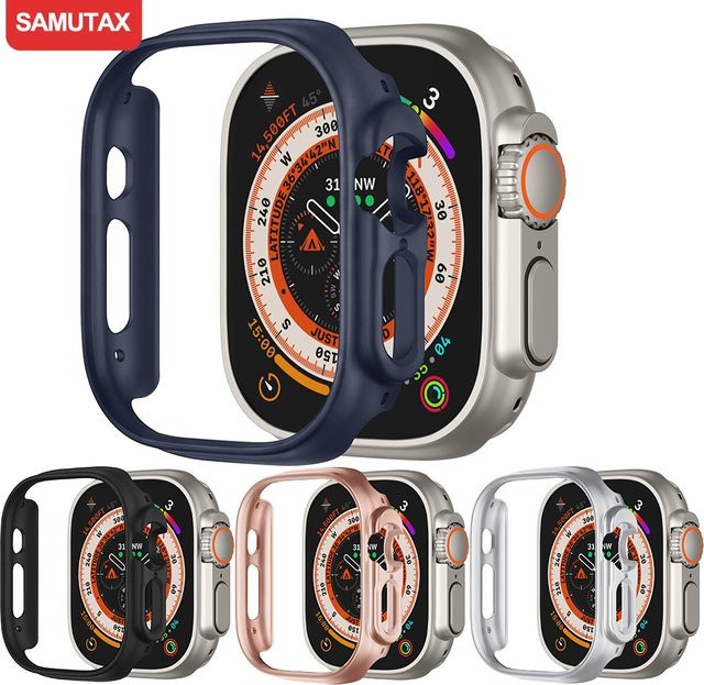 SAMUTAX Hülle für Apple Watch Ultra 2, 49 mm, Silikon, Silber, Unisex - Bild 1