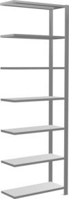 Schulte Anbauregal Büro-Steckregal MULTIplus85, verzinkt, grau, 7 Fachböden, H x B x T: 230 x 230 x 75 cm - Bild 1