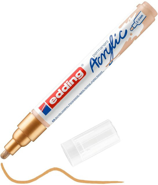 edding Acrylmarker 5100 in Gold mit permanenter Tinte für kreative Projekte - Bild 1