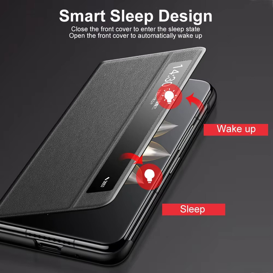 Honor Leder Flip Cover mit Mirror Funktion und Standfunktion für Magic V5, Magic V3, Magic V2 und Magic Vs3 in Schwarz - Bild 2