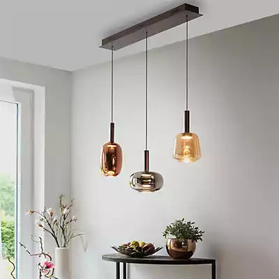 Paul Neuhaus Irides LED Pendelleuchte 3-flammig linear in Schwarz und Mehrfarbig - Bild 1