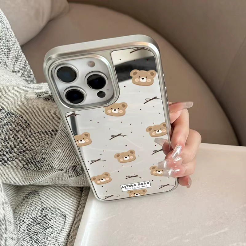 DecoPhone AIR PLUS Spiegel-Handyhülle mit Bären-Design für iPhone 11 bis iPhone 17 Pro Max, sturzsicher - Bild 2