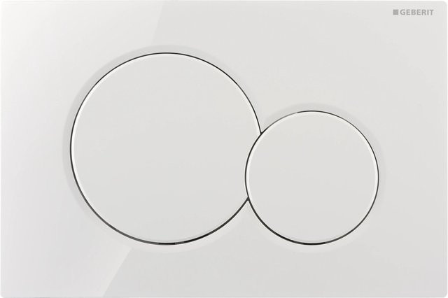 Geberit Betätigungsplatte Sigma 01 in Weiß mit 2-Mengen-Spülung für Wandmontage - Bild 1