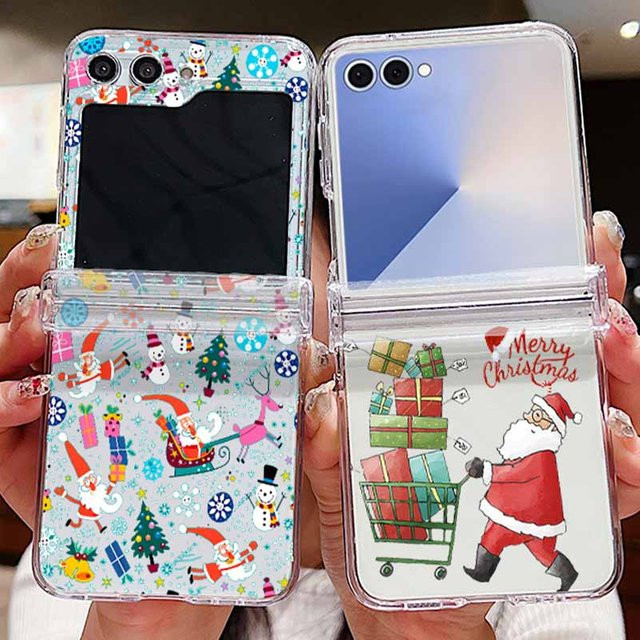 Transparente Frohe Weihnachten Handyhülle für Samsung Galaxy Z Flip 7 6 5 4 3 5G - Bild 1