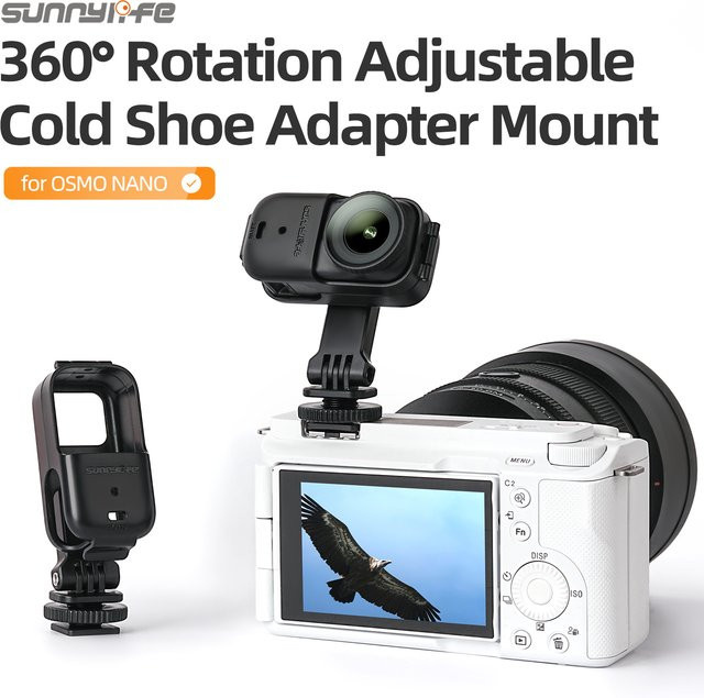 DJI OSMO NANO Erweiterungs-Montagehalterung für Action-Kameras und DSLR/spiegellose Kameras, Schwarz - Bild 1