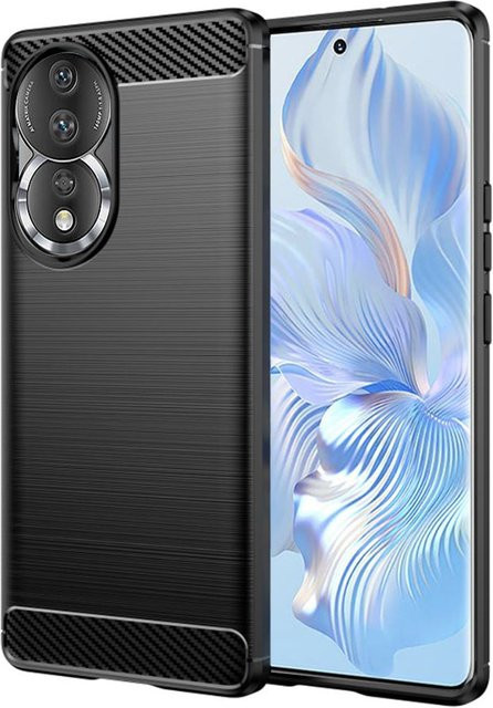 Techsuit Handyhülle im Carbon-Design für Honor 90 und Honor 80, Schwarz - Bild 1