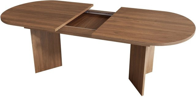 okwish Esstisch modern aus MDF mit abgerundeten Ecken, ausziehbar, Braun, B/T/H: 180 x 90 x 75 cm - Bild 1