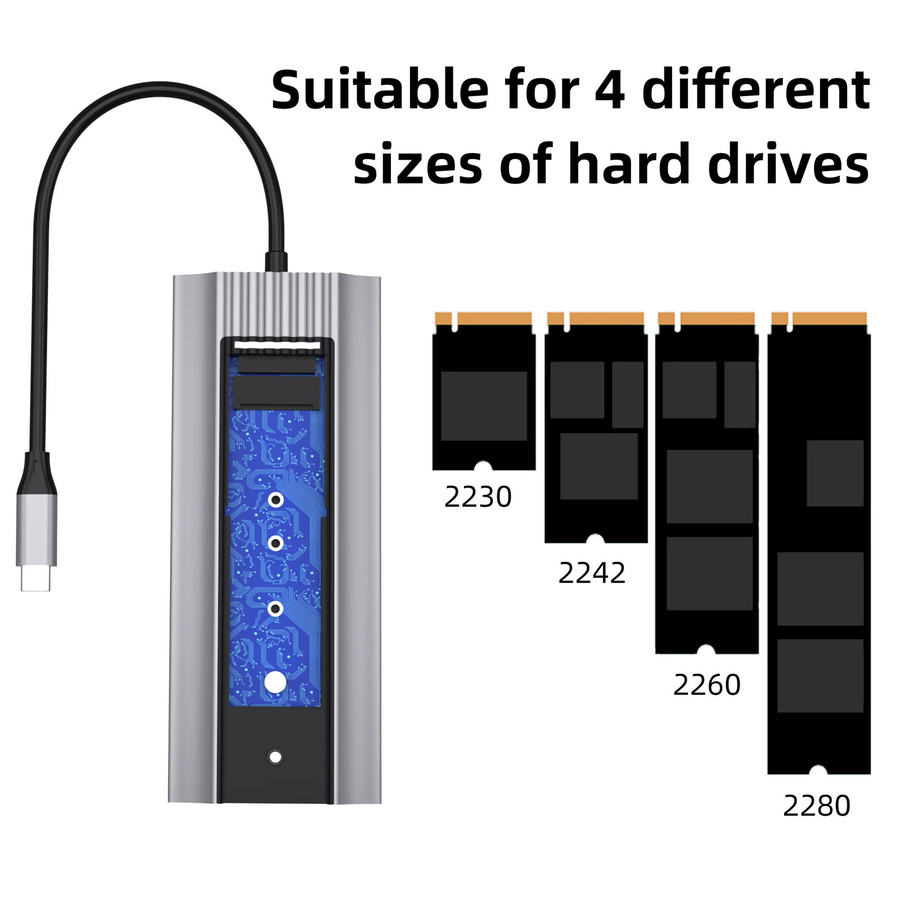 6-in-1 USB-C Dockingstation mit M.2 SSD SATA NVME Speicherfunktion und HDMI für MacBook Air M1 M2, Farbe: Silber - Bild 2