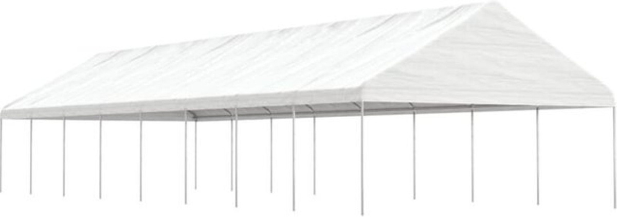 Vidaxl Pavillon mit Dach in Weiß aus Polyethylen und Metall, B/T/H: 17,84 x 5,88 x 3,75 m - Bild 1
