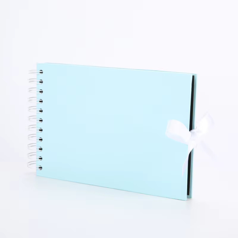 A5 Scrapbook-Fotoalbum mit Hardcover und 60 schwarzen Seiten, blaues Gästebuch für Reisen oder Babypartys, Breite: 15,2 cm - Bild 1