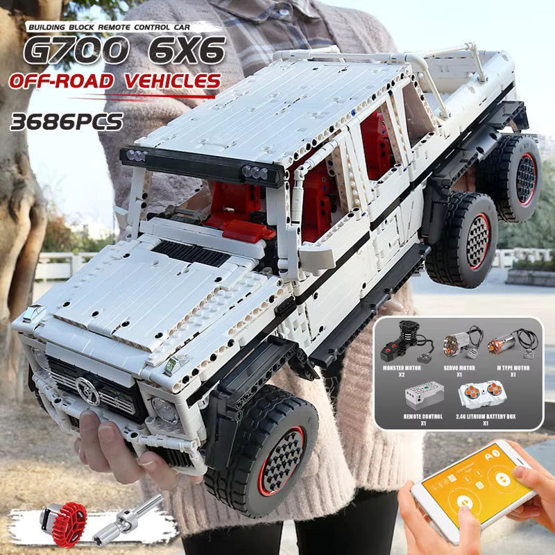 Mould King G63 6X6 Offroad-SUV, Bausatz, APP- und RC-gesteuert - Bild 3